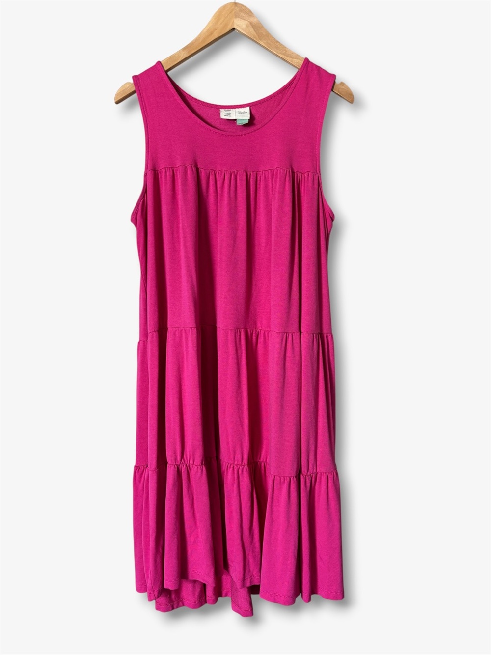 Anthropologie Saturday Sunday Magenta Tiered Tank Dress Dopamine Dressing Size L